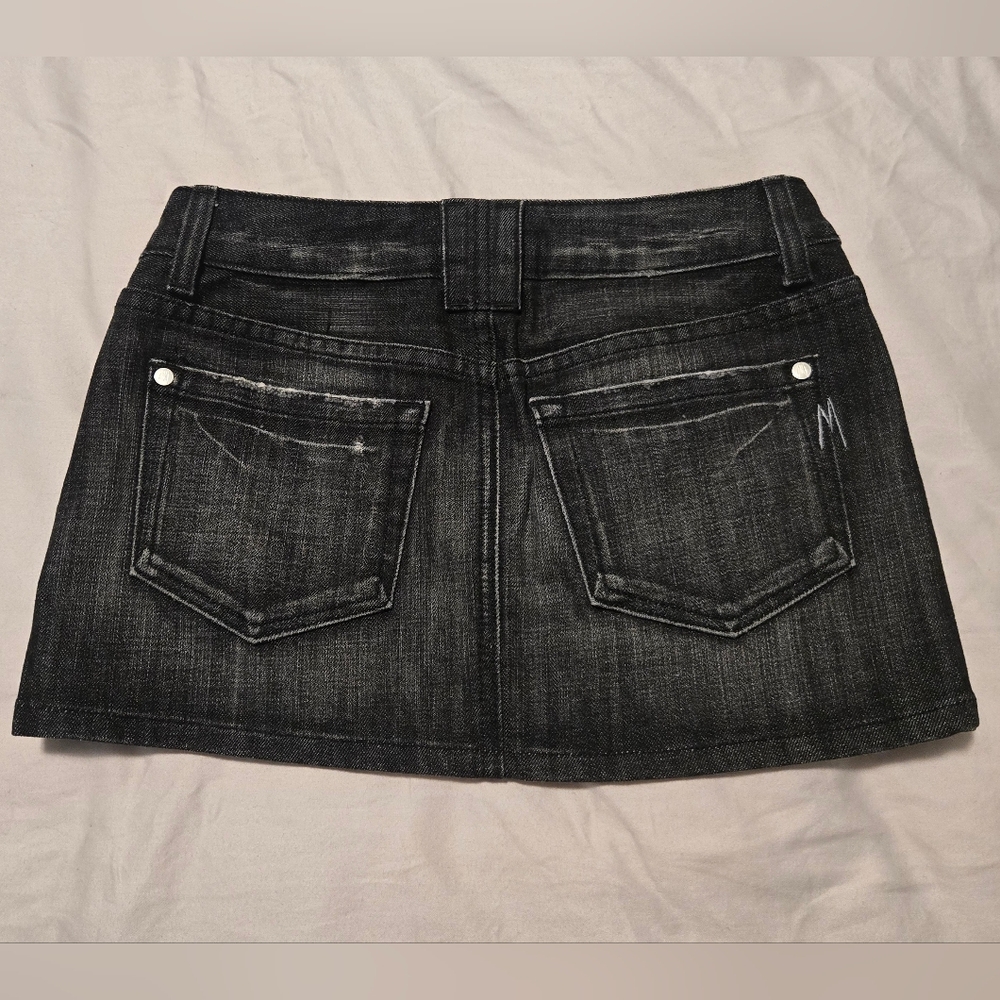Marciano Black Denim Mini Skirt Size 25 - Picture 2 of 8